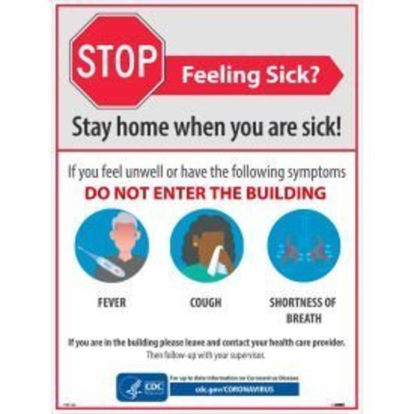 Nmc Stay Home When You Are Sick Poster, 18" X 24", Synthetic paper PST142